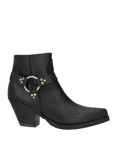 Sonora Woman Ankle Boots Black Size 6 Calfskin In Multi