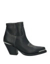 Sonora Woman Ankle Boots Black Size 8 Calfskin In Black