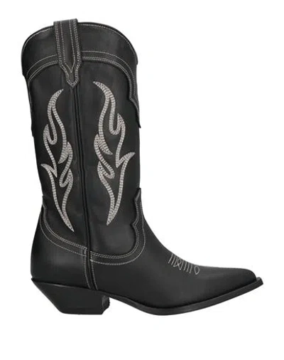 SONORA SONORA WOMAN ANKLE BOOTS BLACK SIZE 7 LEATHER