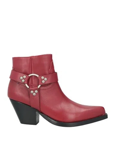 Sonora Woman Ankle Boots Brick Size 8 Leather In Red