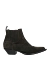 Sonora Woman Ankle Boots Dark Green Size 6 Leather In Green