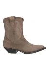 Sonora Woman Ankle Boots Dove Grey Size 7 Leather In Grey