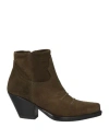 Sonora Hidalgo 85mm Leather Ankle Boots In Green