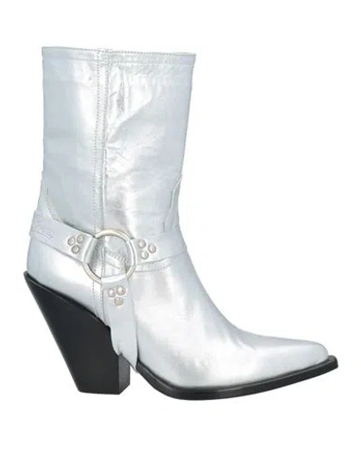 Sonora Woman Ankle Boots Silver Size 8 Goat Skin