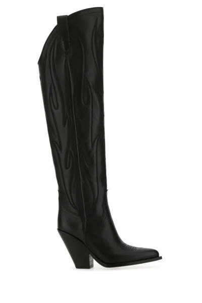 SONORA SONORA WOMAN BLACK LEATHER HERMOSILLO BOOTS