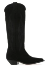 Sonora Roswell 35 Texan Ankle Boots In Black Suede In Black