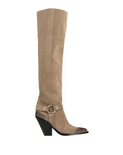 Sonora Woman Boot Beige Size 11 Leather In Brown