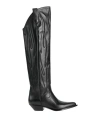 Sonora Hermosillo Black Leather High Boots In Black