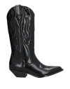 Sonora Black Leather Santa Fe Boots In Black