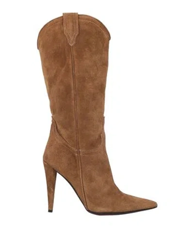 Sonora Woman Boot Camel Size 10 Leather In Beige