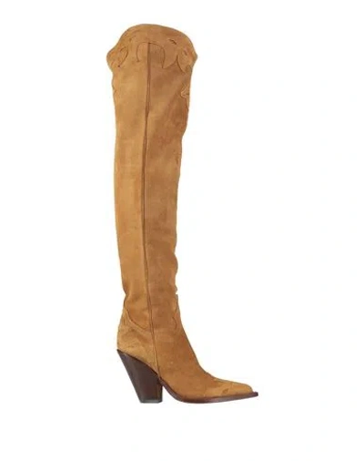 Sonora Woman Boot Camel Size 10 Leather In Beige