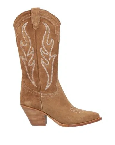 Sonora Woman Boot Camel Size 8 Leather In Brown