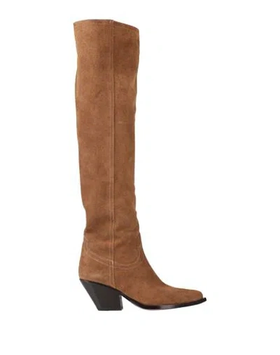 SONORA SONORA WOMAN BOOT CAMEL SIZE 8 LEATHER