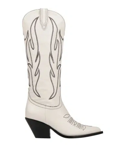 SONORA SONORA WOMAN BOOT IVORY SIZE 8 CALFSKIN