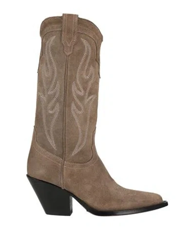 Sonora Woman Boot Khaki Size 7 Leather In Beige
