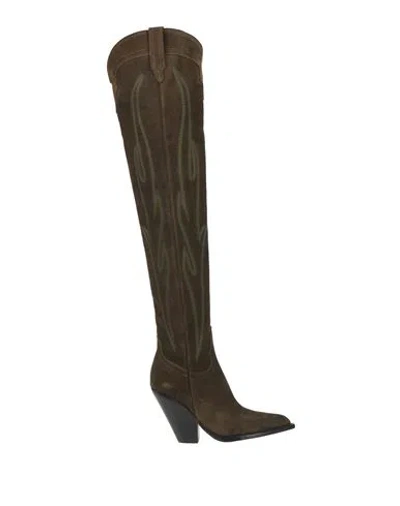Sonora Woman Boot Military Green Size 7 Leather In Brown