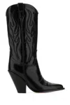 Sonora Black Leather Santa Fe Boots In Black