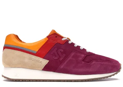 Pre-owned Sonra Men's  Proto 24 Kilates Saffron Sneakers In Burgundy/orange In Multi