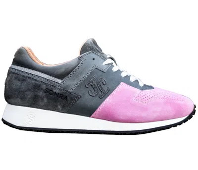 Pre-owned Sonra Men's  Proto Robin Sneakers In Grey/pink In Multi
