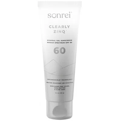 Sonrei Clearly Zinq Spf 60 Mineral Gel Sunscreen 96g In Transparent