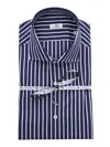 SONRISA BLUE AND WHITE STRIPED SHIRT