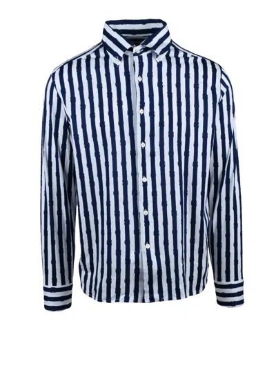 Sonrisa Blue White Cotton Shirt