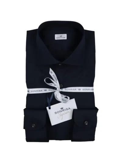 Sonrisa Classic-collar Long-sleeved Shirt In Black