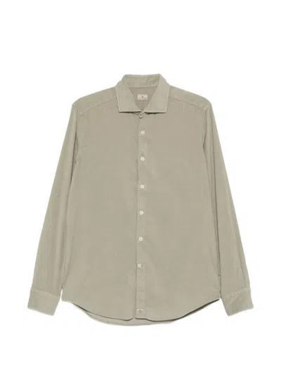 Sonrisa Corduroy Long-sleeve Shirt In Green