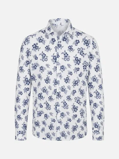 Sonrisa Floral-print Long-sleeve Shirt In White