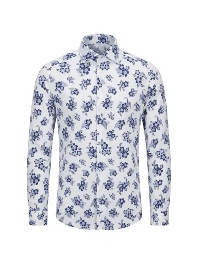 Sonrisa Floral-print Long-sleeve Shirt In White