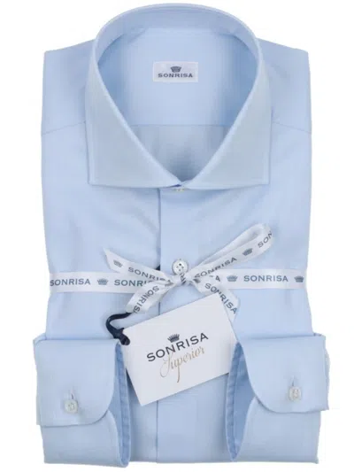 Sonrisa Light Blue Cotton Classic Formal Shirt