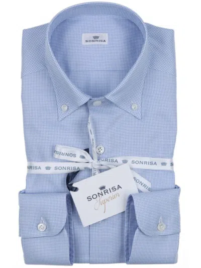 Sonrisa Light Blue Houndstooth Shirt