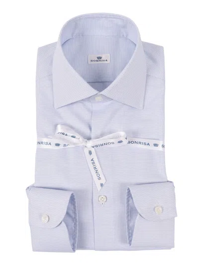 Sonrisa Light Blue Micro Check Casual Shirt