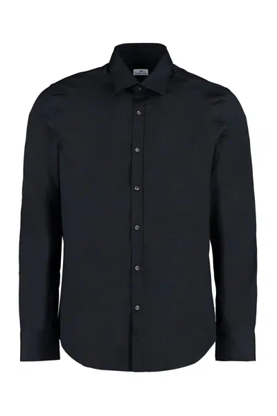 Sonrisa Long Sleeve Stretch Cotton Shirt In Black