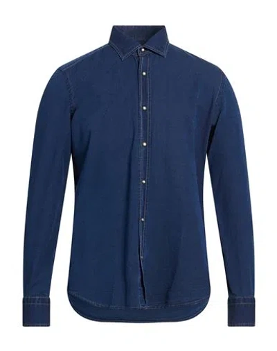 Sonrisa Man Denim Shirt Blue Size 17 ½ Cotton