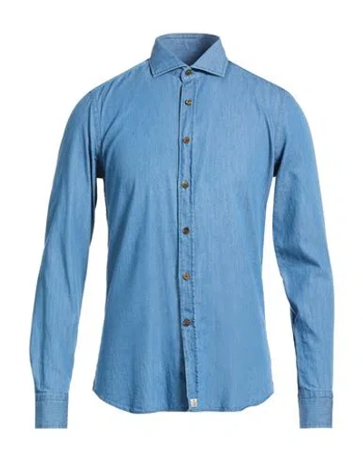 Sonrisa Man Denim Shirt Blue Size 17 Cotton