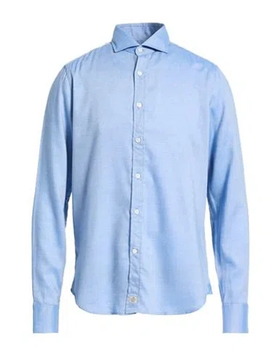 Sonrisa Man Shirt Azure Size 16 Lyocell, Wool In Blue