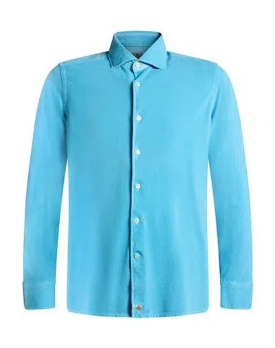 Sonrisa Man Shirt Azure Size M Cotton In Blue