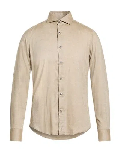 Sonrisa Man Shirt Beige Size 15 ¾ Lyocell, Wool In Neutral