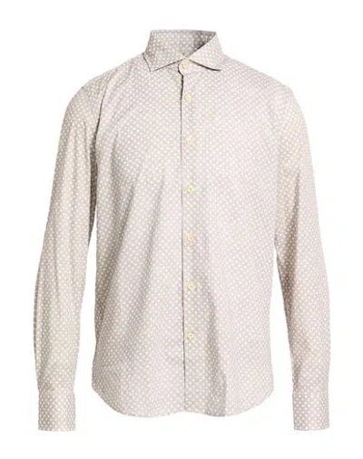 Sonrisa Man Shirt Beige Size 17 Cotton In Gray