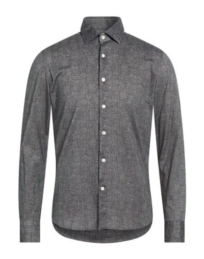 Sonrisa Man Shirt Black Size 16 ½ Cotton In Gray