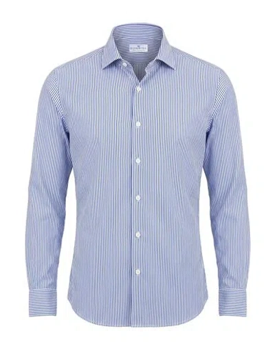 Sonrisa Vertical-stripe Long-sleeve Shirt In Blue