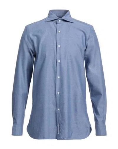 Sonrisa Man Shirt Blue Size 17 Cotton