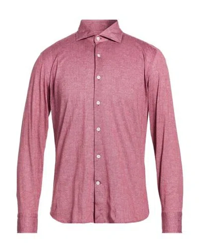 Sonrisa Man Shirt Brick Size 16 ½ Cotton In Pink