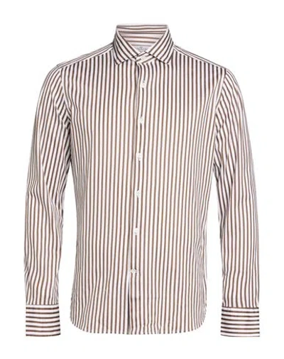 Sonrisa Man Shirt Brown Size 15 Cotton In Multi