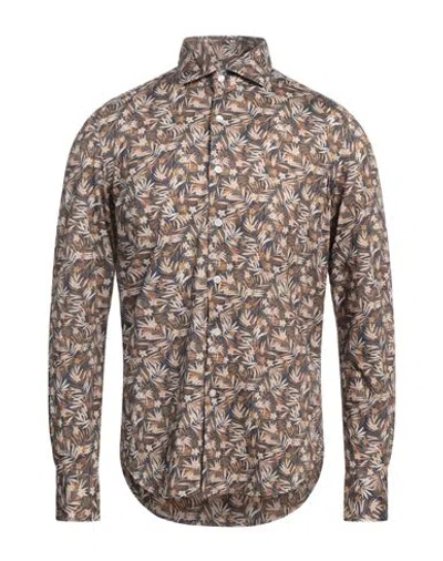 Sonrisa Man Shirt Brown Size 17 Cotton