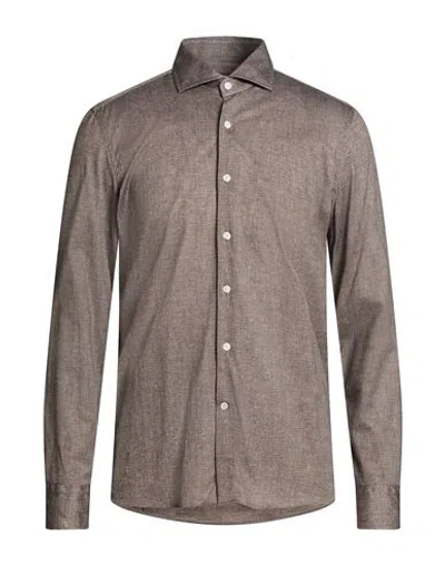 Sonrisa Man Shirt Brown Size 17 ½ Cotton In Multi