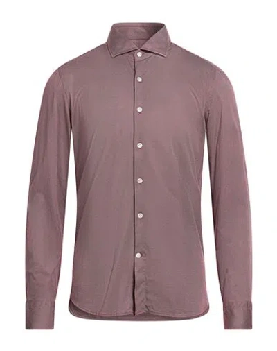 Sonrisa Man Shirt Burgundy Size 15 ¾ Cotton In Pink