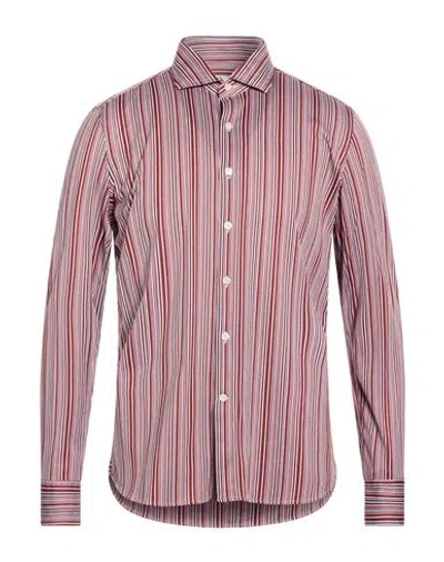 Sonrisa Man Shirt Burgundy Size 17 Cotton In Pink