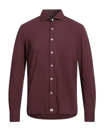 Sonrisa Man Shirt Burgundy Size Xl Cotton, Elastane In Red